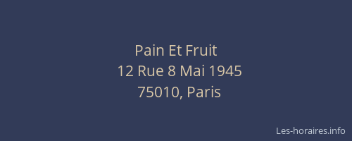 Pain Et Fruit