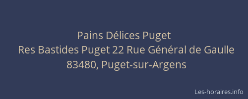 Pains Délices Puget