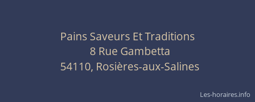 Pains Saveurs Et Traditions