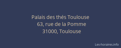 Palais des thés Toulouse