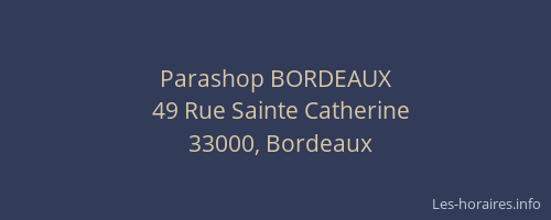 Parashop BORDEAUX