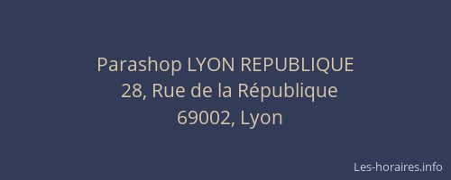 Parashop LYON REPUBLIQUE