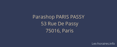 Parashop PARIS PASSY