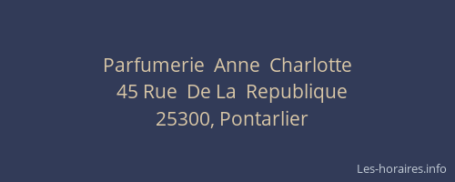 Parfumerie  Anne  Charlotte