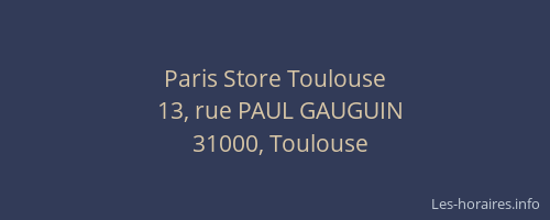 Paris Store Toulouse