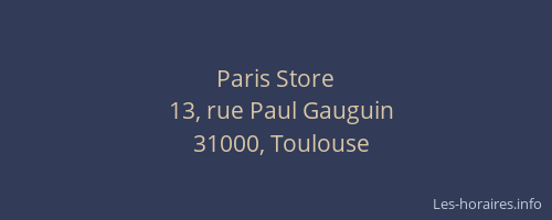 Paris Store