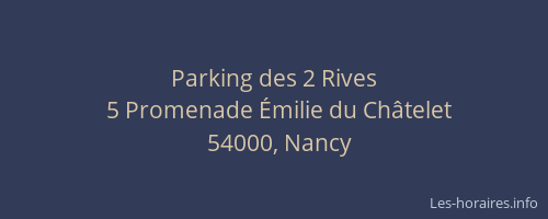 Parking des 2 Rives