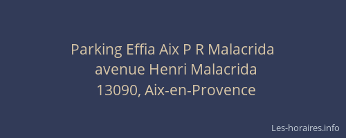 Parking Effia Aix P R Malacrida