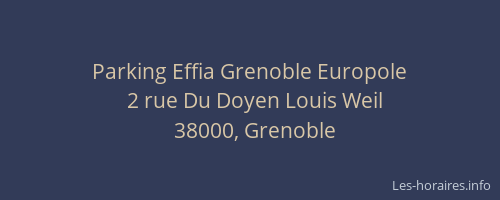 Parking Effia Grenoble Europole