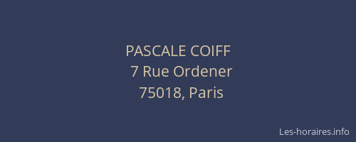 PASCALE COIFF