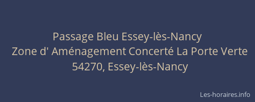 Passage Bleu Essey-lès-Nancy