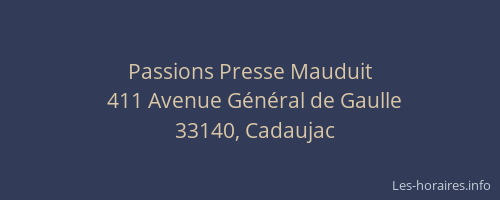 Passions Presse Mauduit