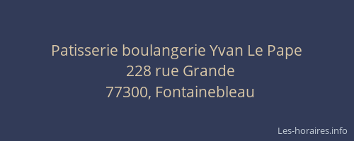 Patisserie boulangerie Yvan Le Pape