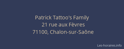 Patrick Tattoo's Family