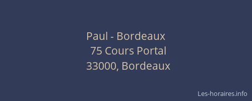 Paul - Bordeaux