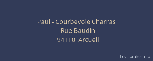 Paul - Courbevoie Charras