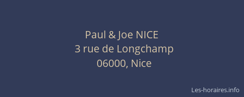 Paul & Joe NICE