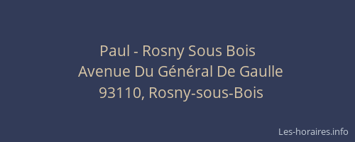 Paul - Rosny Sous Bois