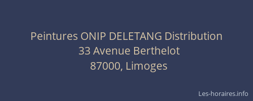 Peintures ONIP DELETANG Distribution