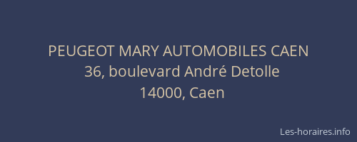 PEUGEOT MARY AUTOMOBILES CAEN