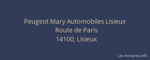 Peugeot Mary Automobiles Lisieux
