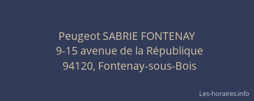 Peugeot SABRIE FONTENAY