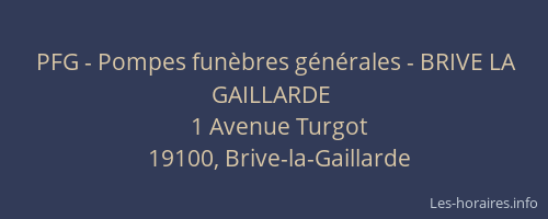 PFG - Pompes funèbres générales - BRIVE LA GAILLARDE