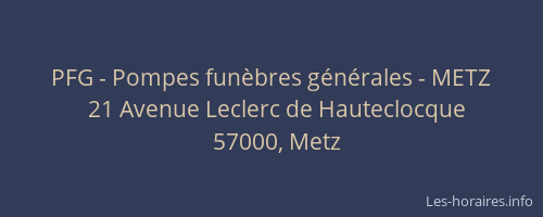 PFG - Pompes funèbres générales - METZ