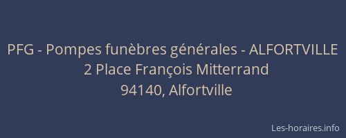 PFG - Pompes funèbres générales - ALFORTVILLE