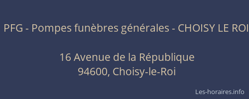 PFG - Pompes funèbres générales - CHOISY LE ROI