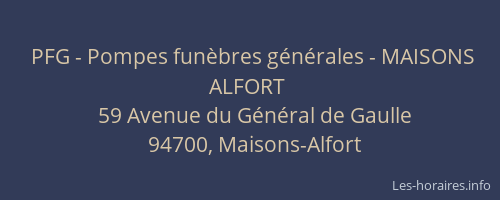 PFG - Pompes funèbres générales - MAISONS ALFORT