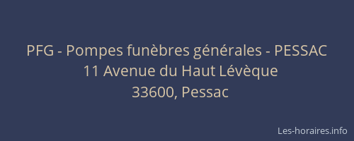 PFG - Pompes funèbres générales - PESSAC