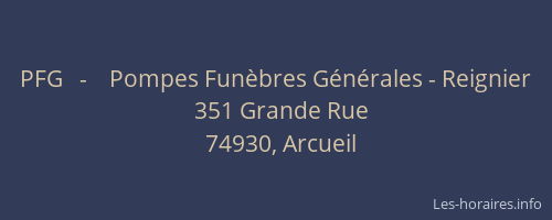 PFG   -    Pompes Funèbres Générales - Reignier