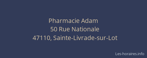 Pharmacie Adam