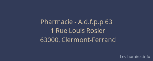 Pharmacie - A.d.f.p.p 63