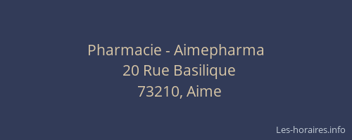 Pharmacie - Aimepharma