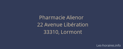 Pharmacie Alienor