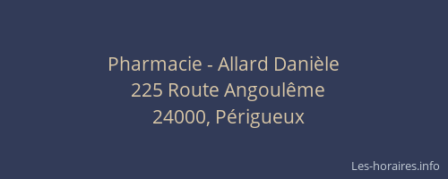 Pharmacie - Allard Danièle