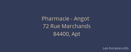 Pharmacie - Angot