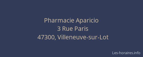 Pharmacie Aparicio