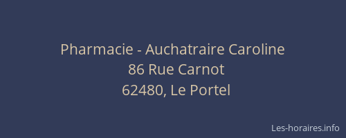 Pharmacie - Auchatraire Caroline