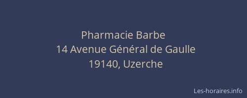 Pharmacie Barbe