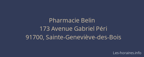 Pharmacie Belin