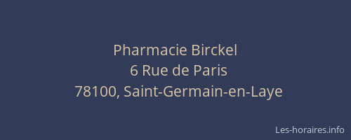 Pharmacie Birckel