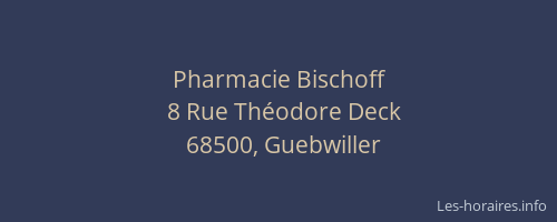 Pharmacie Bischoff