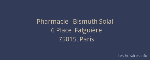 Pharmacie   Bismuth Solal