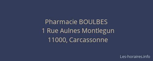 Pharmacie BOULBES