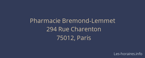 Pharmacie Bremond-Lemmet