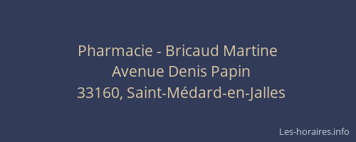 Pharmacie - Bricaud Martine
