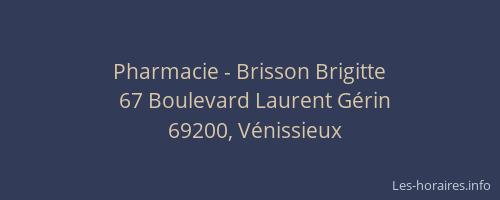 Pharmacie - Brisson Brigitte